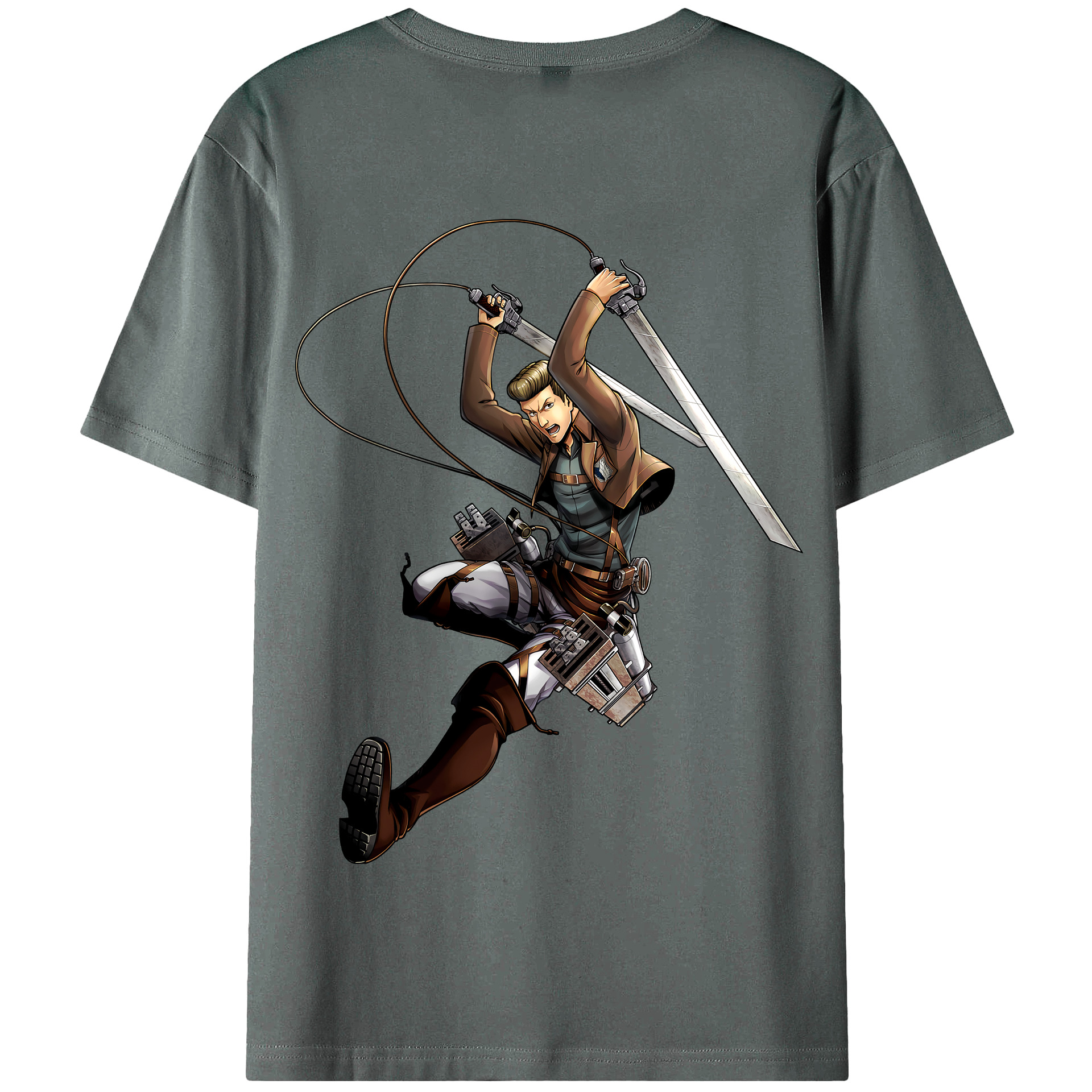 （画像用） 進撃の巨人 Attack on Titan 綿100％半袖Tシャツ（背面プリント）